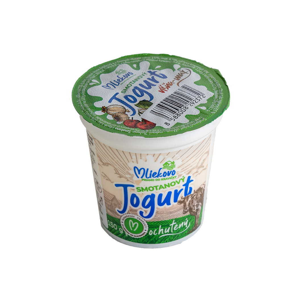 Smotanový jogurt mak-višňa 8,5 % 150g